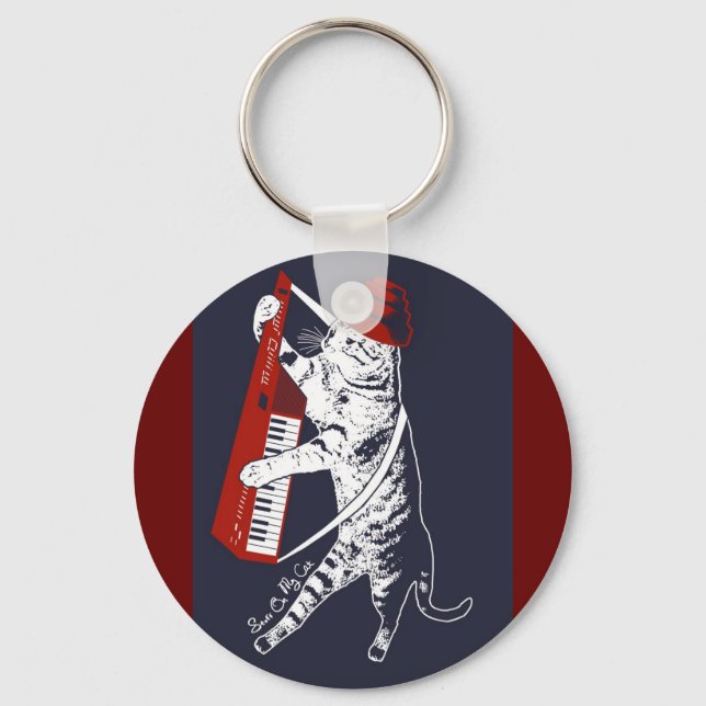 stuff on my cat - keytar keychain (Front)