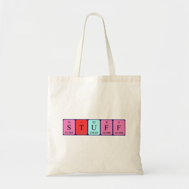 Stuff periodic table name tote bag (Front)