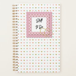 Stuff to Do Pastel Hearts Cute Modern Planner