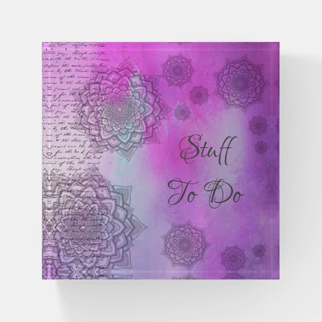 Stuff to Do Purple Mandala Paperweight (Front)