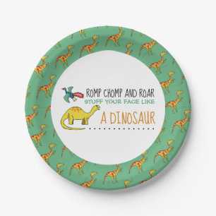 Stuff Your Face Like a Dinosaur Paper Plates