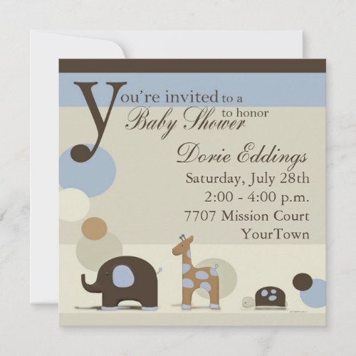 Stuffed Animal Baby Shower Invitations