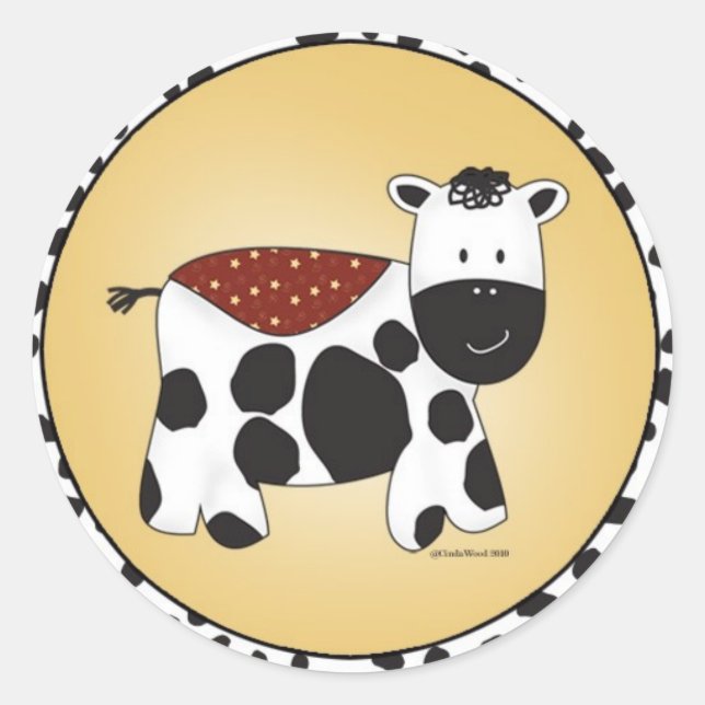 Stuffed Animal Cow Sticker (Front)