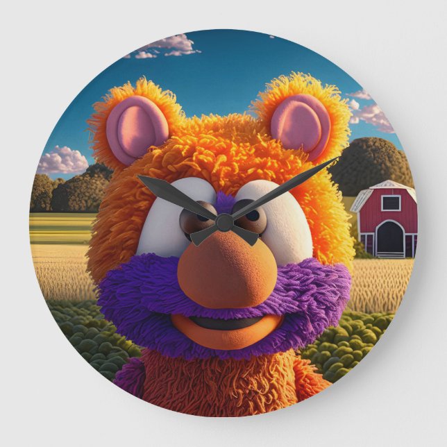 STUFFED ANIMAL LARGE CLOCK (Front)