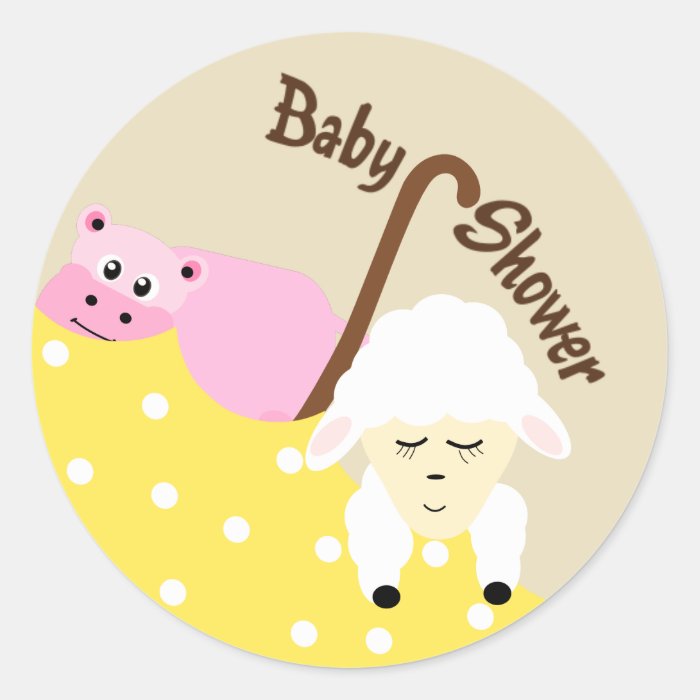 Stuffed Animals Baby Shower Sticker