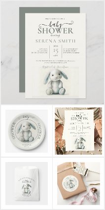 STUFFED BUNNY BABY SHOWER COLLECTION