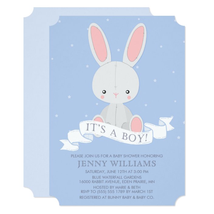 bunny themed baby shower invitations