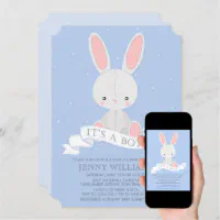 Peter Rabbit, Boy Baby Shower Invitation