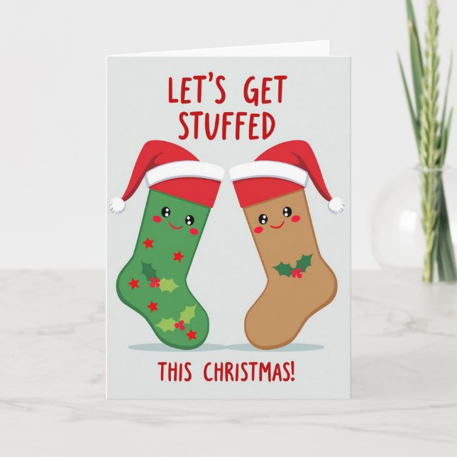 Stuffed Christmas Stocking Card (Front)
