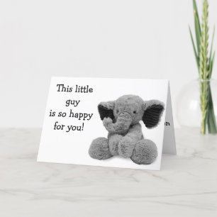 STUFFED ELEPHANT SHARES IN JOY OF ADOPTION CARD