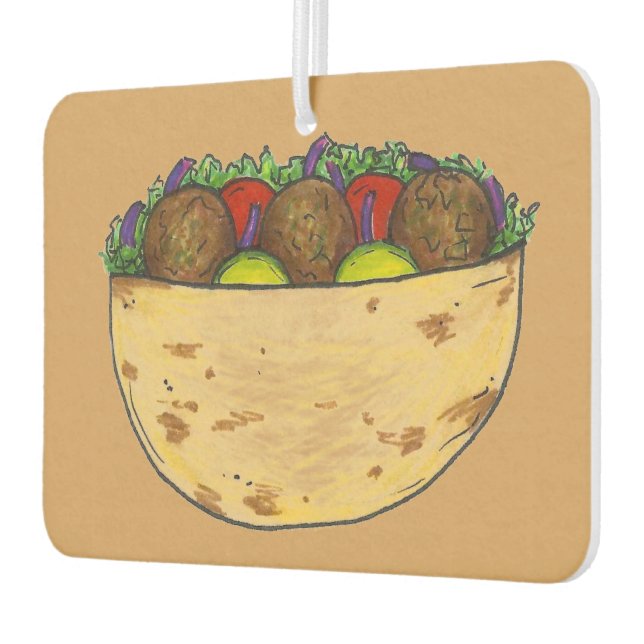 Stuffed Falafel Pita Sandwich Mediterranean Food Air Freshener (Left)