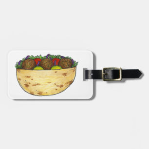 Stuffed Falafel Pita Sandwich Mediterranean Food Luggage Tag