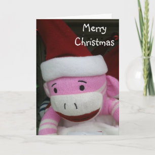STUFFED MONKEY CHRISTMAS WISH HOLIDAY CARD