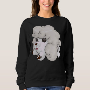 Stuffed Poodle White Sweatshirt