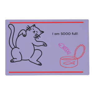Stuffed & Satisfied Cat Laminated Placemat