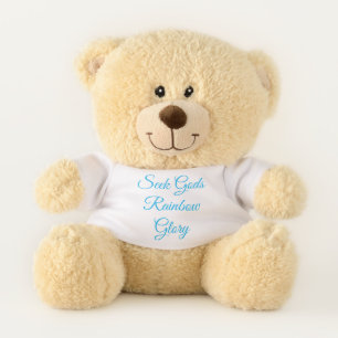 Stuffed Teddy Bear with Printed Shirt – Gift Plush