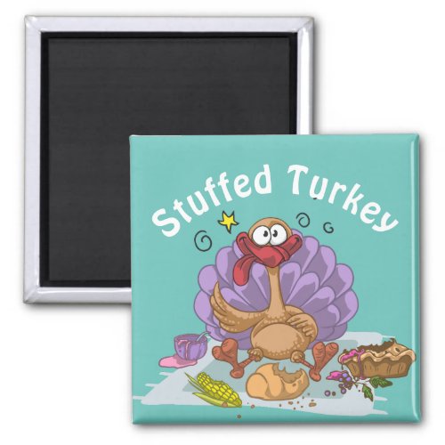 Stuffed Turkey Funny Cartoon Magnet