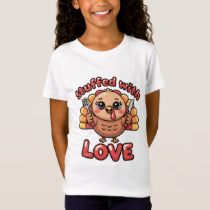 Stuffed With Love Cute Thanksgiving Turkey Cartoon T-Shirt