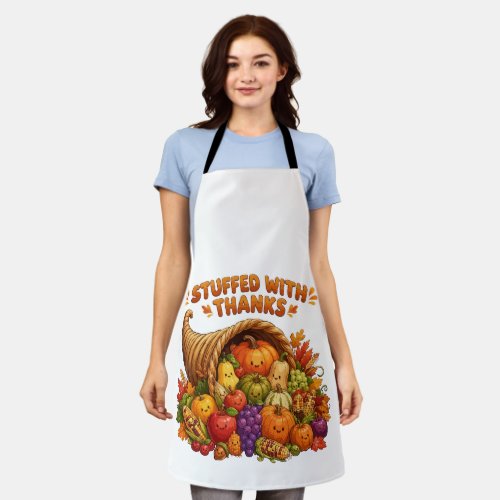 Stuffed With Thanks Cute Thanksgiving Cornucopia D Apron