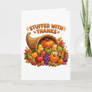 Stuffed With Thanks Cute Thanksgiving Cornucopia D Invitation