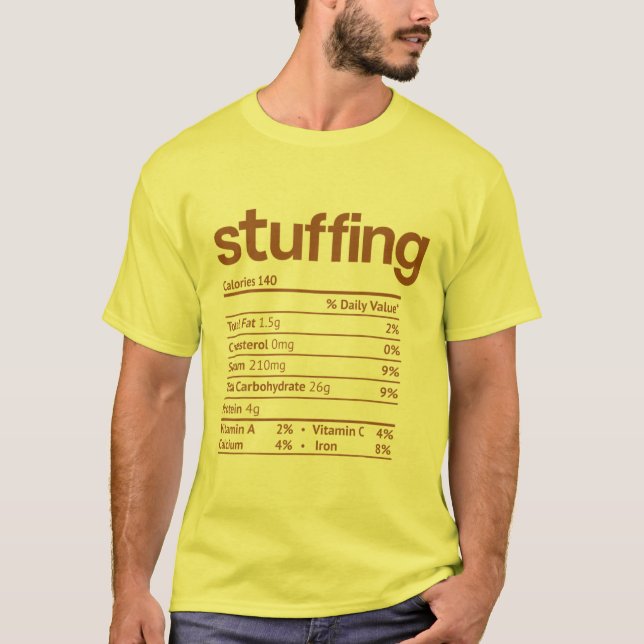 Stuffing Nutrition Facts Funny Thanksgiving Christ T-Shirt (Front)