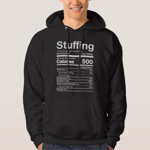 Stuffing Nutrition Funny Thanksgiving Costume Dark Hoodie