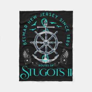 Stugots Belmar Nj Anchor Distressed Sarcastic Boat Fleece Blanket