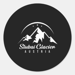 Stui Glacier Austria Ski Resort Skiing Snowboardin Classic Round Sticker