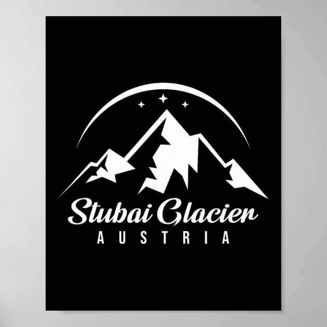 Stui Glacier Austria Ski Resort Skiing Snowboardin Poster (Front)