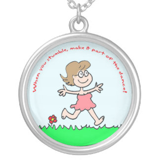 stumble part dance silver plated necklace