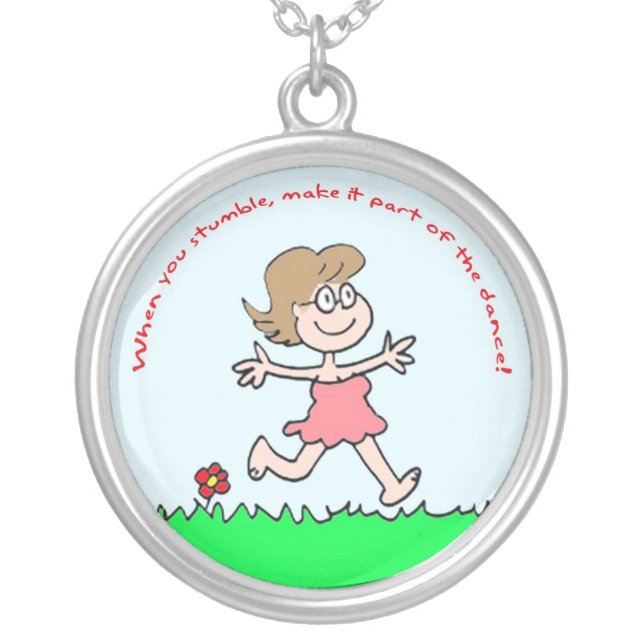 stumble part dance silver plated necklace (Front)