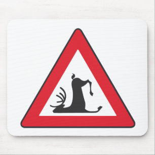 Stumbling Wildlife (Deer roadsign) Mouse Pad