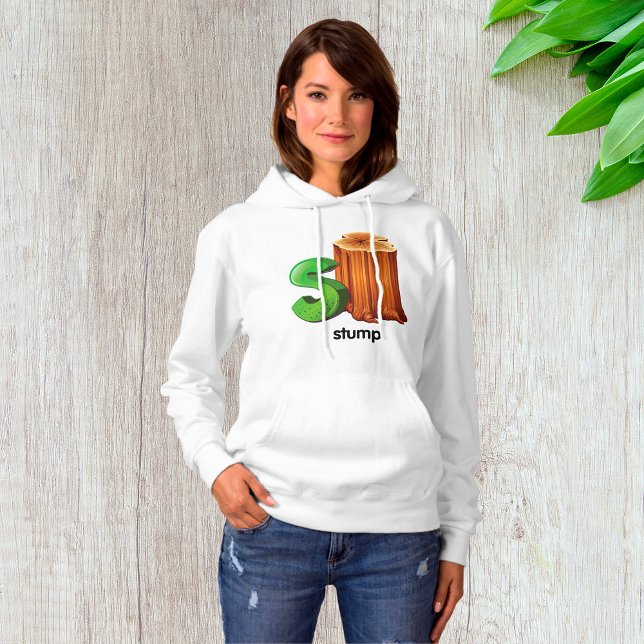 Stump Alphabet Letter S Fun Tree Stump Art  Hoodie (Creator Uploaded)