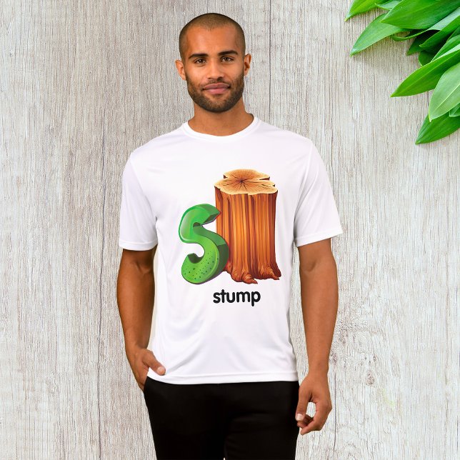 Stump Alphabet Letter S Fun Tree Stump Art  T-Shirt (Creator Uploaded)