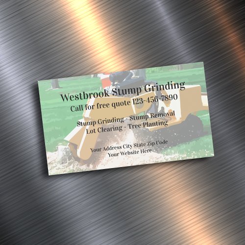Stump Grinding And Tree Removal  Business Card Magnet