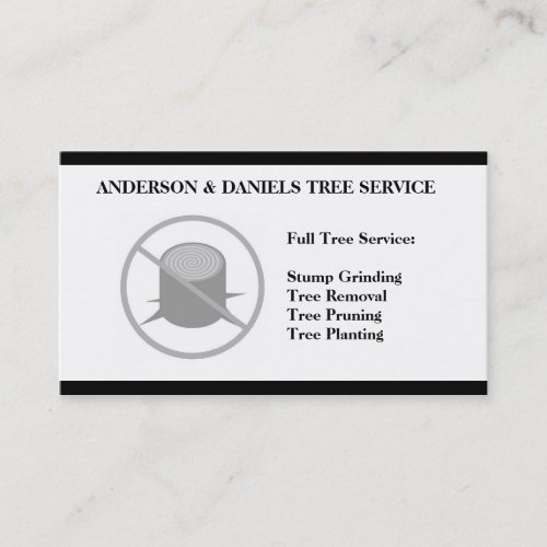 Stump Grinding Grinder Prune Tree Removal Service Business Card