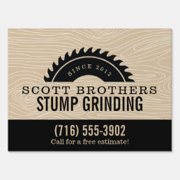 Stump Grinding or Tree Care Marketing Yard Sign