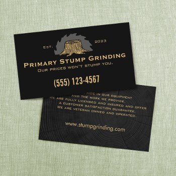 Stump Grinding Saw - Tree Stump Business Card by sm_business_cards at Zazzle
