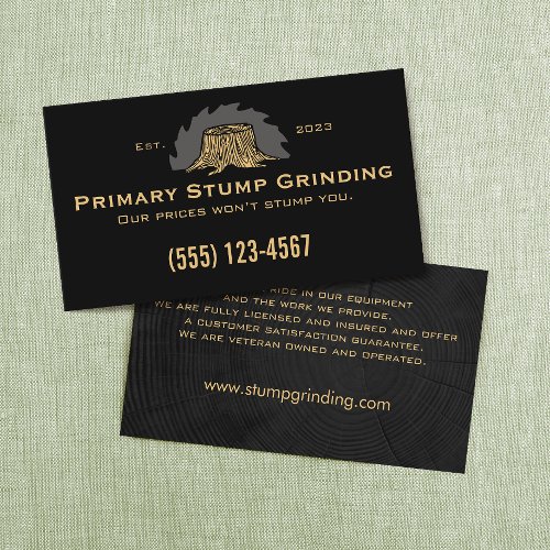 Stump Grinding Saw _ Tree Stump Business Card