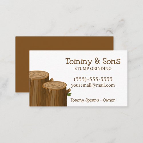 Stump Grinding Tree Removal Service Business Card