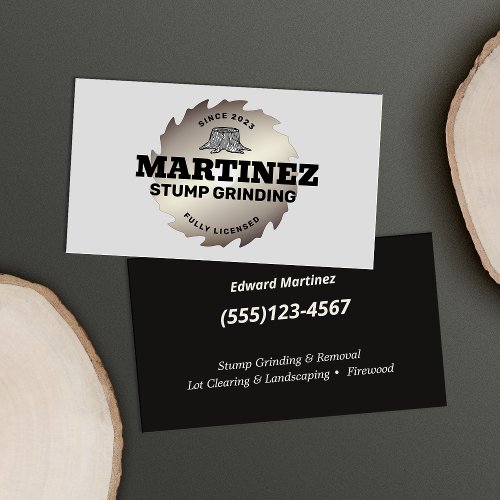   Stump Grinding  Tree Service  Removal Business Card