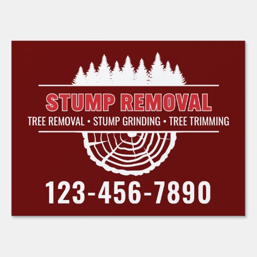 Stump Removal Sign Stump Grinding Tree Trimming