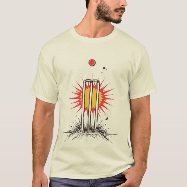 Stumps Shattered T20 Cricket Graphic Tee (Front)