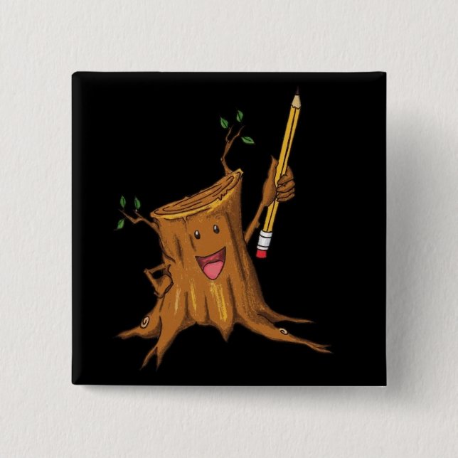 Stumpy Button (Square) Black (Front)