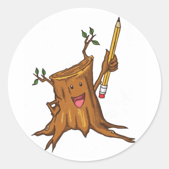 Stumpy Sticker (small) White (Front)