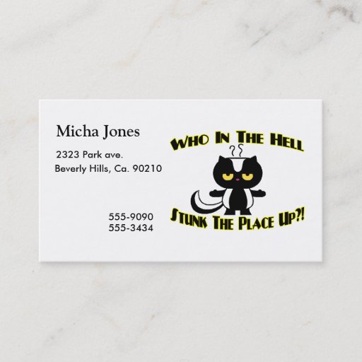Customizable Stunk The Place Up Skunk Business Card Templates