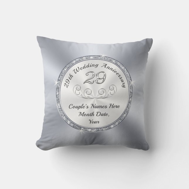 Stunning 29th Anniversary Gift Ideas for Her Throw Pillow (Front)