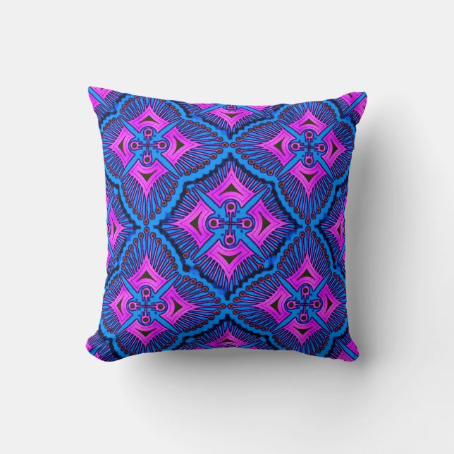 Stunning 3D Colorful Digital Accent Throw Pillow (Front)