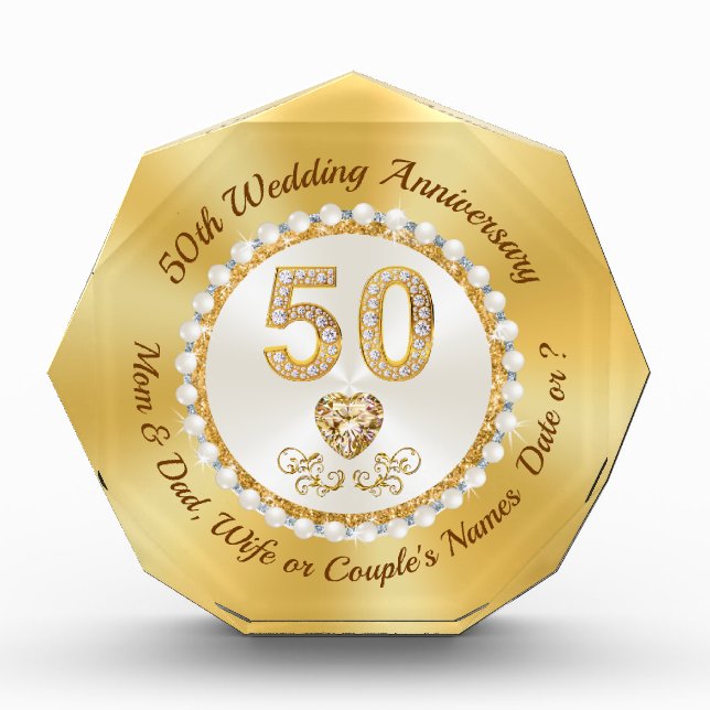 Stunning, 50 year Anniversary Gifts for Parents, (Front)