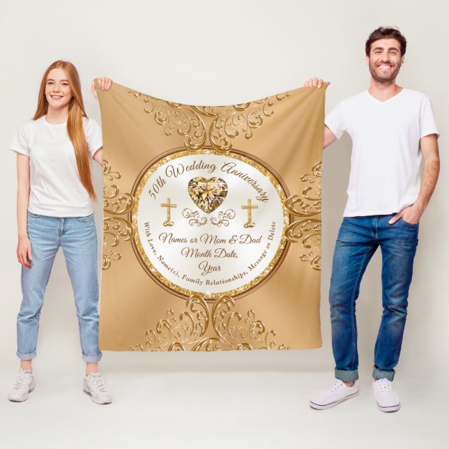 Stunning 50th Anniversary Throw Blanket (In Situ)